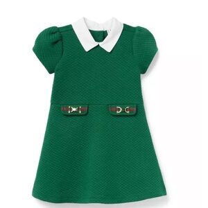 Janie and Jack green quilted dress